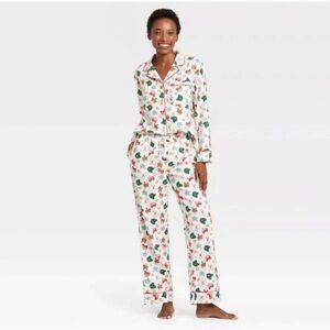 Wondershop Women’s Holiday Treats Print Cotton Holiday Pajama Set white multi XX